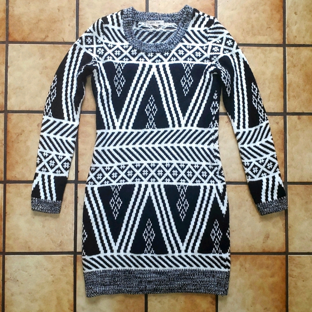 Pink Rose Thick Longsleeve Sweater Dress